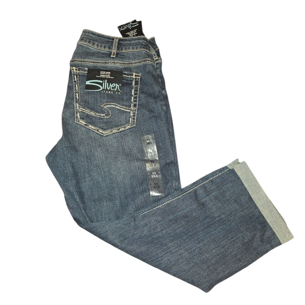 Silver Jeans Women's Ankle Crop Jeans - Classic Blue Denim